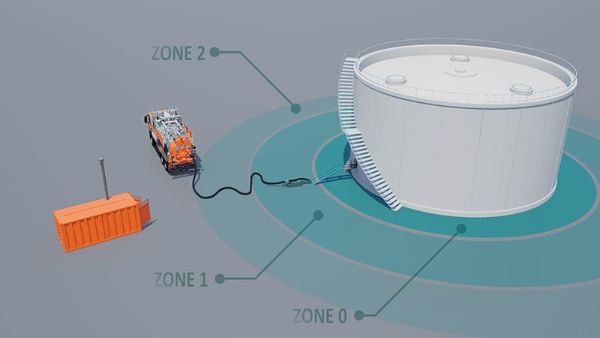 3D animation of the KOKS ESOT-system tank cleaning robot